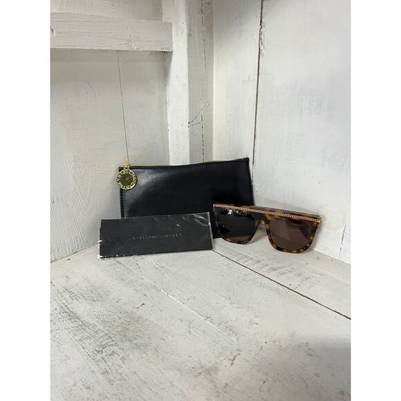 Stella McCartney SC0043S Falabella Tortoise Brown Lens Rectangular Sunglasses - Picture 5 of 8